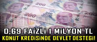 0,69 faizli 1 Milyon TL konut kredisinde devlet desteği!